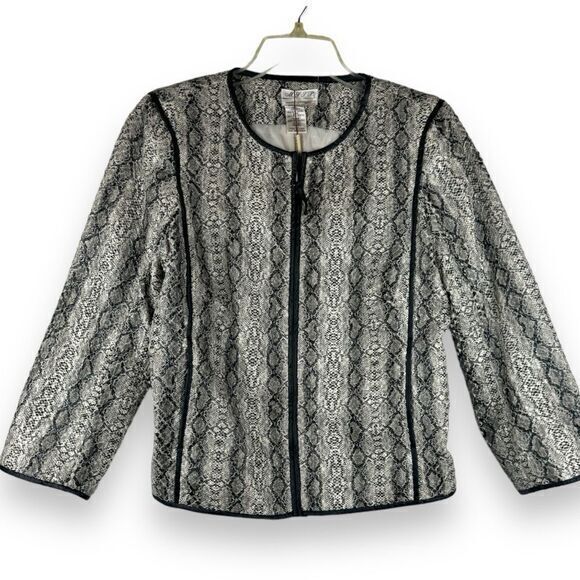MSSP Faux Snakeskin Jacket Womens Size Medium Glam Alt Indie Edgy Statement NEW - Picture 1 of 13